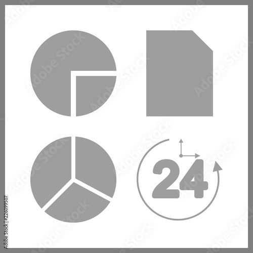 4 budget icon. Vector illustration budget set. repayment and pie chart icons for budget works