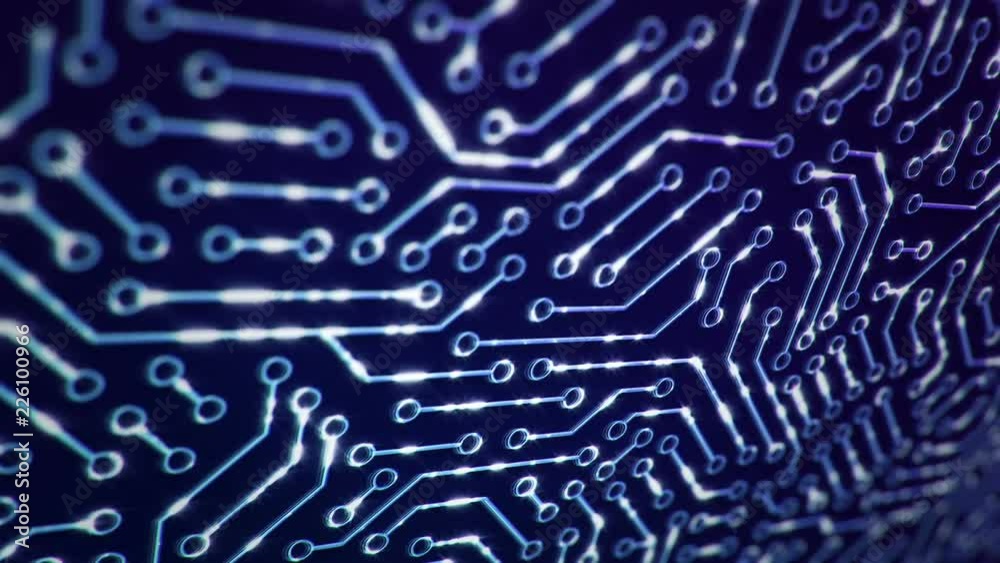 Technological background with moving glittering circuit. Animation of seamless loop. Technological background with moving glittering circuit. Animation of seamless loop.