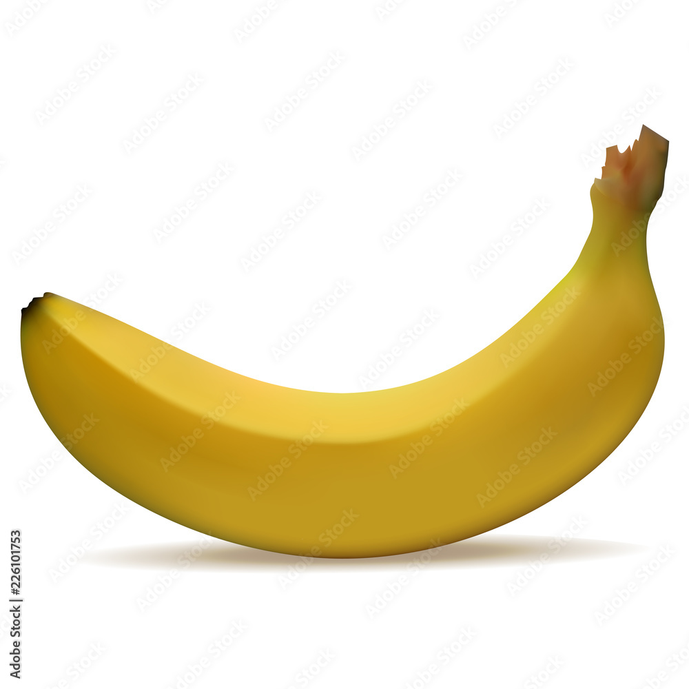 3d realistic banana isolated on white background. Vector illustration. 