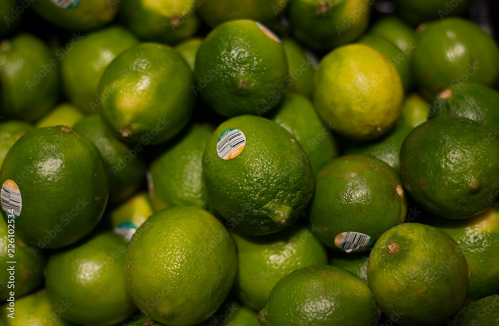 Fresh lime in a fruit and vegetable stand Fresh lime in a fruit and vegetable stand