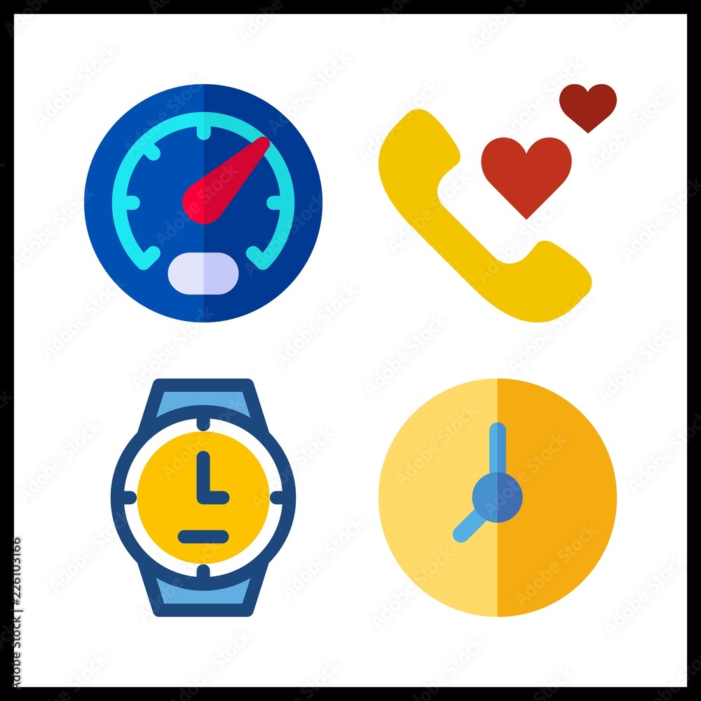 dial vector icons set. phone call, wristwatch, clock and gauge in this set. dial vector icons set. phone call, wristwatch, clock and gauge in this set.