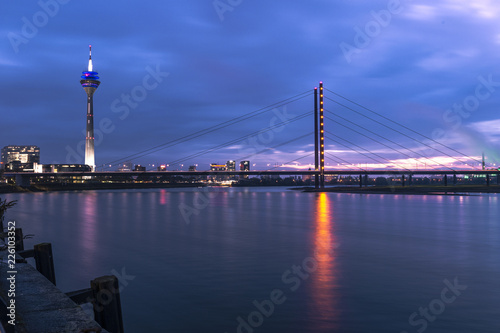 Duesseldorf Rhine Tower at Blue Hours