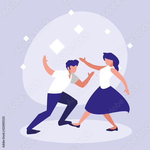 couple dance of disco avatar character