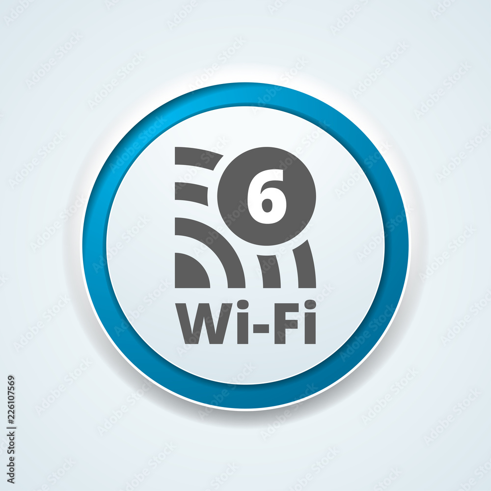 Wi-Fi 6 generation button illustration Wi-Fi 6 generation button illustration