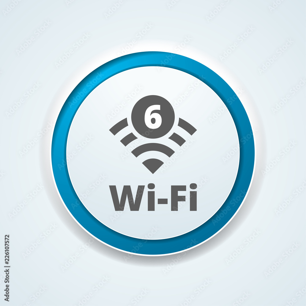 Wi-Fi 6 generation button illustration Wi-Fi 6 generation button illustration