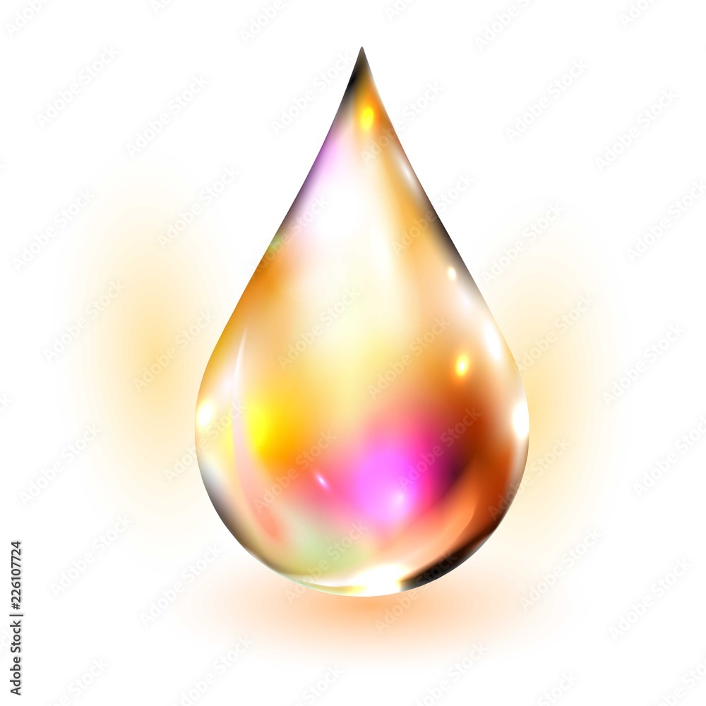 Fototapeta premium Water drop vector illustration. Clean water drop isolated on white. Falling water drop. Vector water drop.