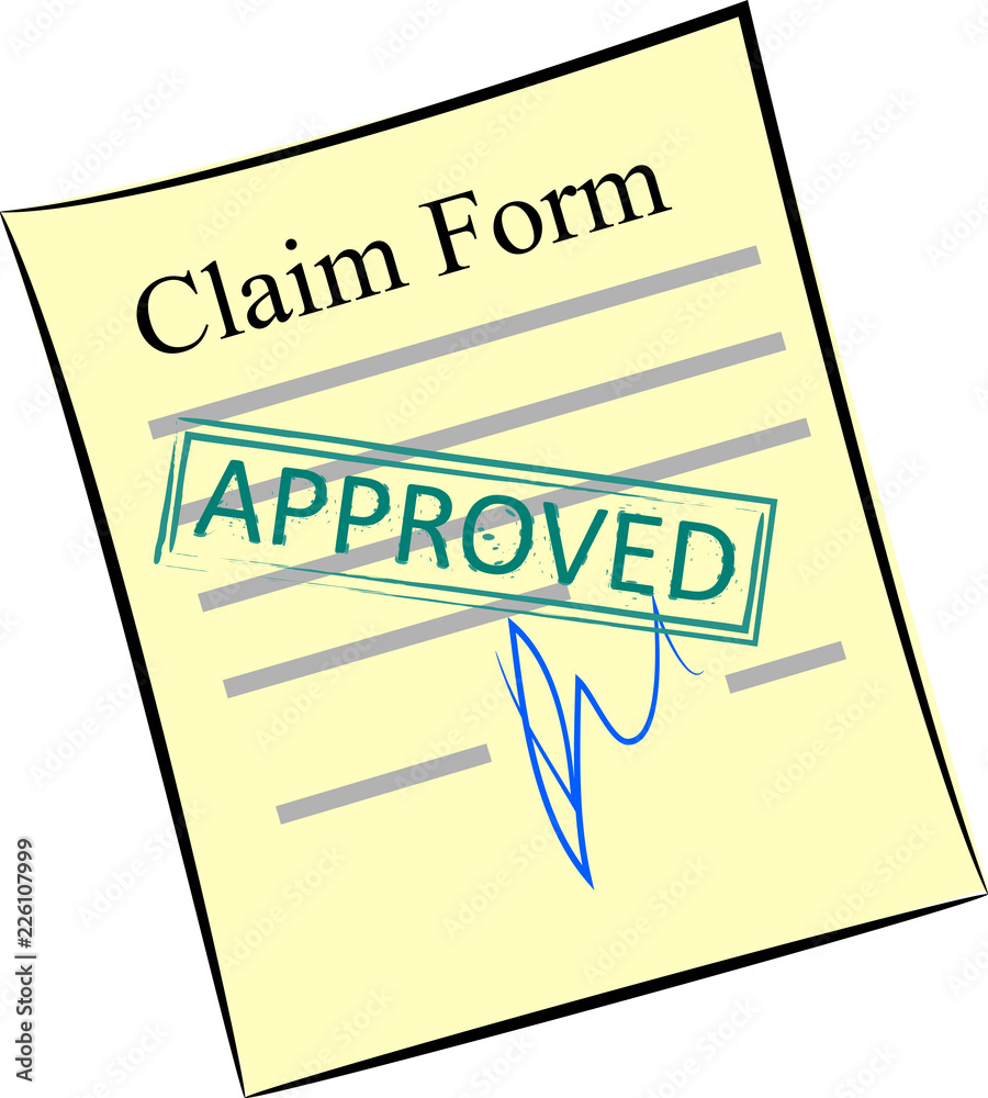 claim form with stamp approved