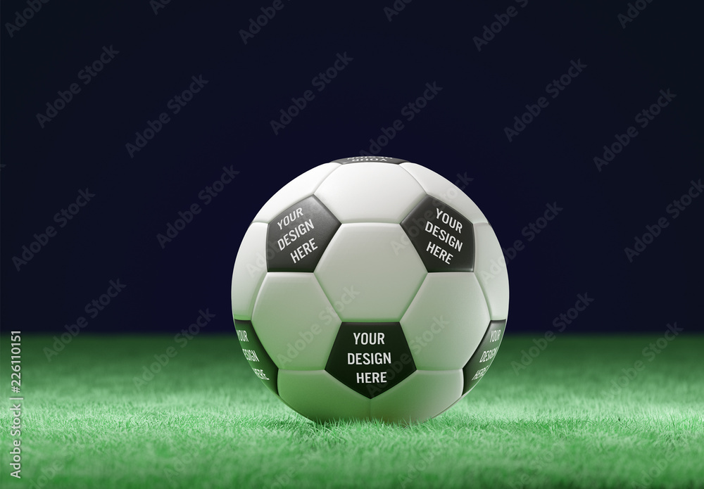Soccer Ball on Field Mockup Stock Template | Adobe Stock