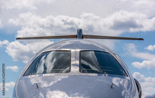Private Jet shinny windshield