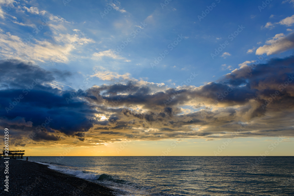 Obraz premium Vivid sunset over the Black Sea