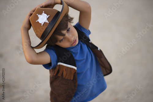 young cowboy in rodeo 
