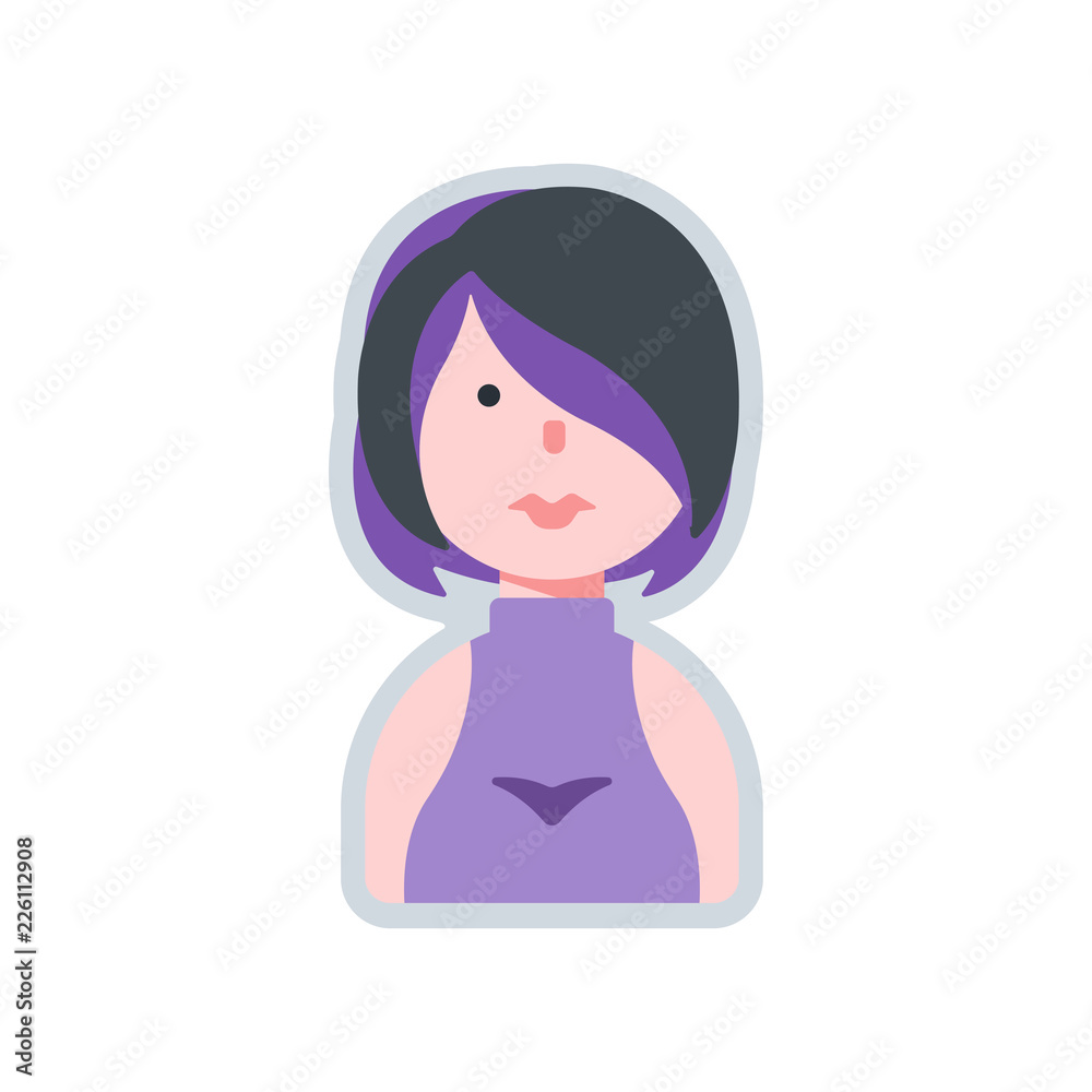 Avatar hair hilight flat illustration Avatar hair hilight flat illustration