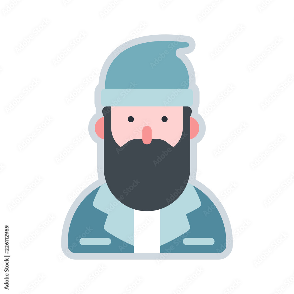 Avatar fisherman flat illustration Avatar fisherman flat illustration