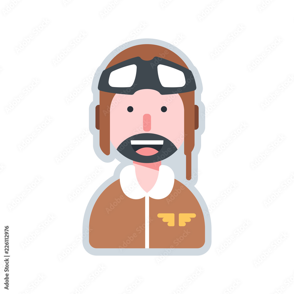 Obraz premium Avatar pilot flat illustration