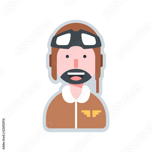 Avatar pilot flat illustration