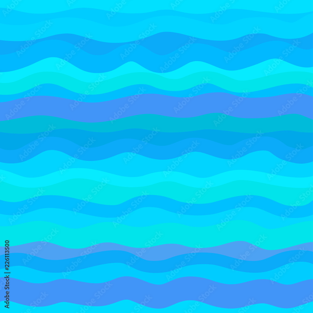 Obraz Abstract sea wallpaper of the surface. Cute background. Cold colors. Pattern with lines and waves. Multicolored texture. Decorative style. Print for flyers, posters, banners and textiles