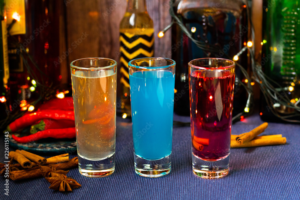 colorful cocktails, christmas colorful cocktails, christmas