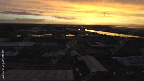 Grimsby Fish Docks, filmed during the sunset golden hour and incorprates the Car Port, the famous Dock Tower and finishes off with a sweeping right pan across the main Freeman Street area. photo