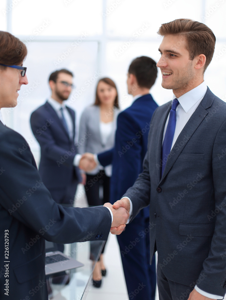 handshake of business partners after the briefing handshake of business partners after the briefing