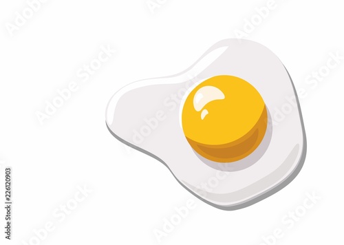 Scrambled egg, omelette isolated on white background