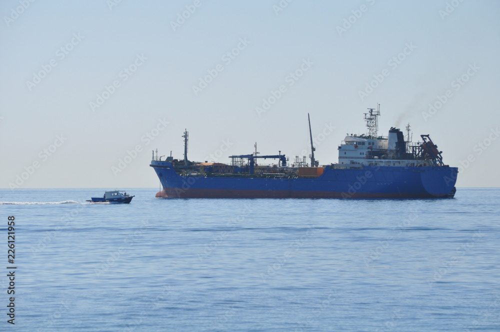The cargo ship transportation