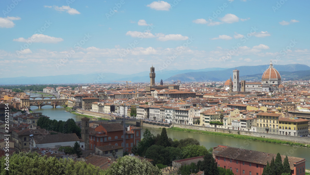 Background plate of scenic Florence cityscape to be green screen composited