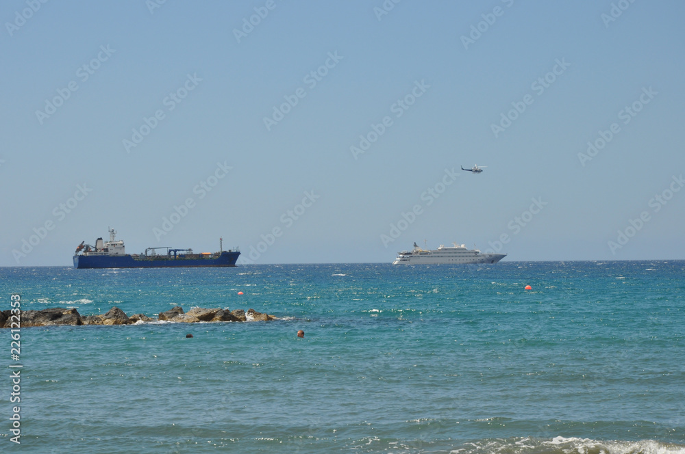 The cargo ship transportation