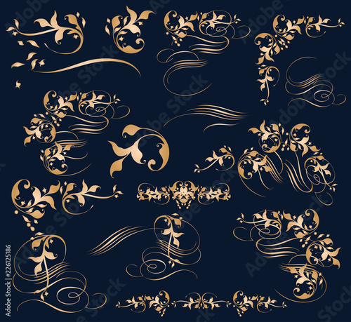 Set of vector flourishes for design