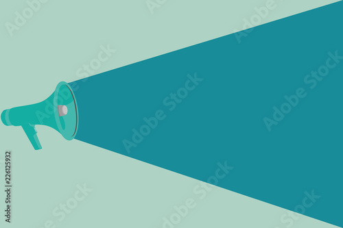 Flat design business Vector Illustration Empty template esp isolated Minimalist graphic layout template for advertising. Halftone Megaphone Loudspeaker with Volume Capacity Extend Loudness Level