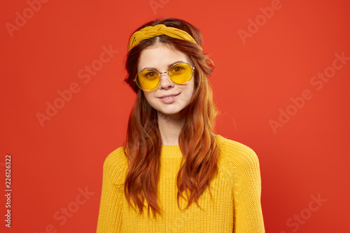 woman with glasses smile beauty