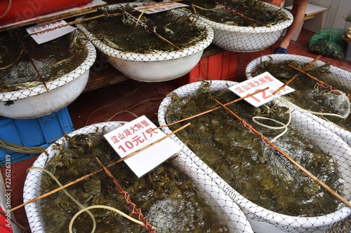 Photography Crabs which is selled at Chinese market (Zhujiajiao)