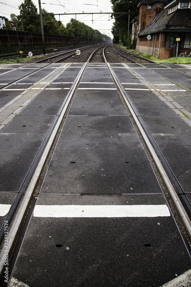 Fototapeta premium Train tracks in a station