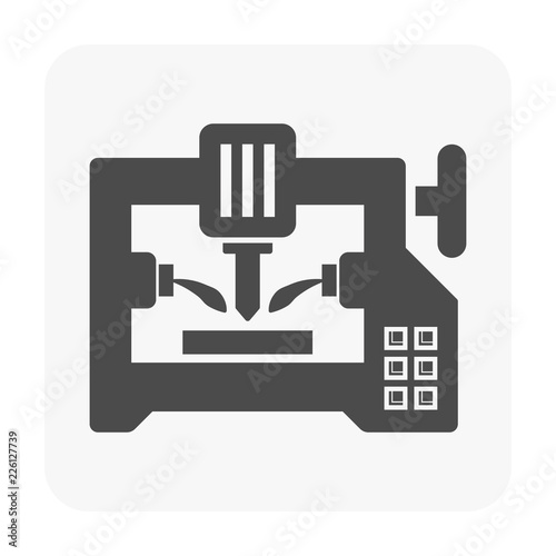 Cnc milling machine icon.