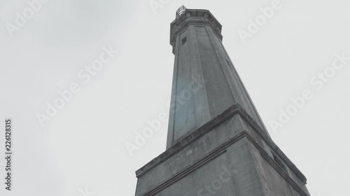 Rotating Upward shot of Alcatraz Tower in slow motion