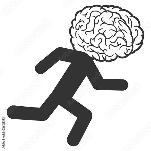 Vector brain drain illustration. An isolated illustration on a white background.