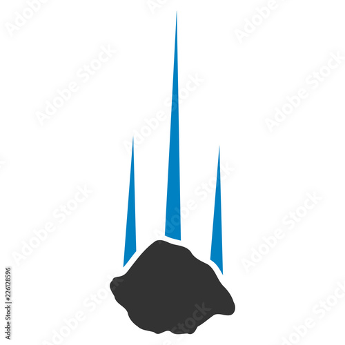 Vector falling stone illustration. An isolated illustration on a white background.