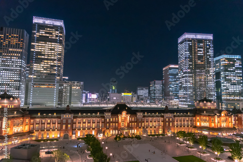 Tokyo station building at twilight time. © Shawn.ccf