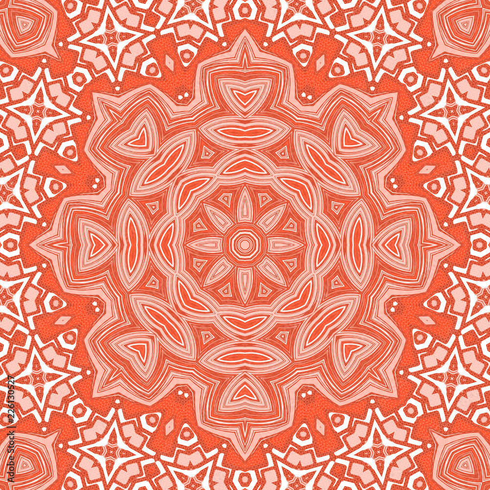 Seamless round snowflake mandala pattern Seamless round snowflake mandala pattern