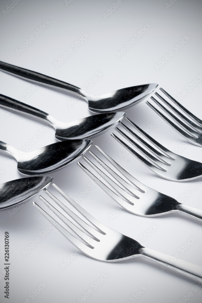 Creative arrangement of kitchen silverware Creative arrangement of kitchen silverware