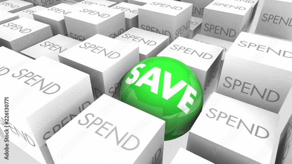 Save Vs Spend Budget Money Savings 3d Animation