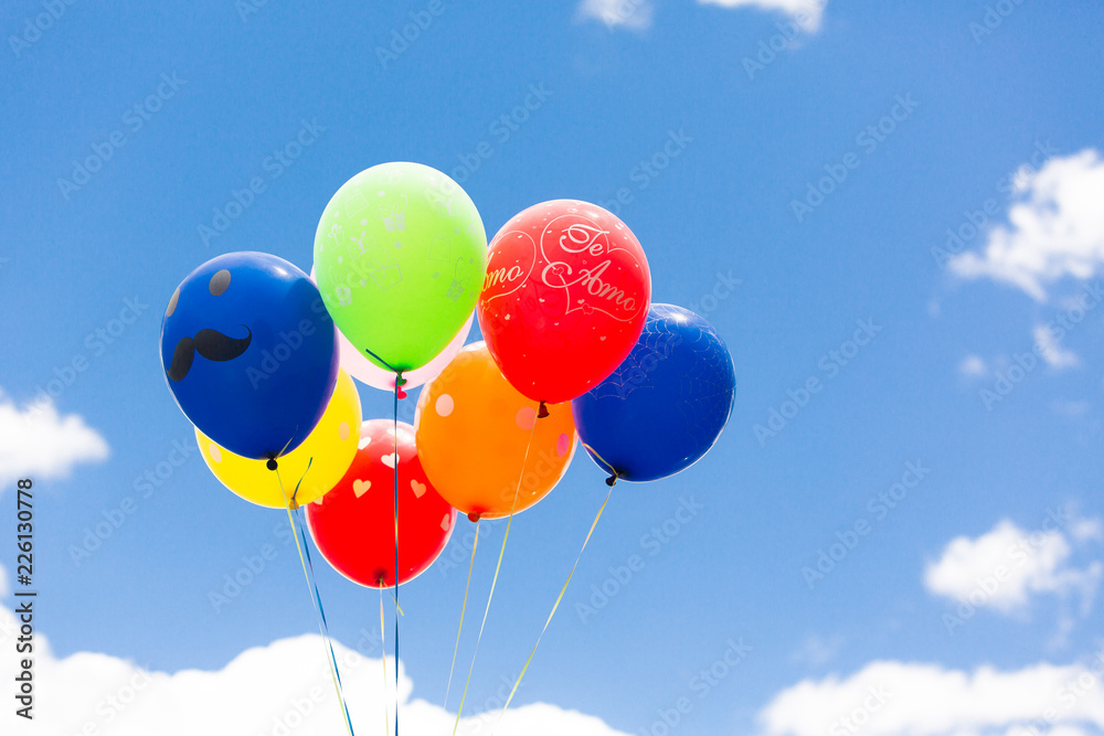 Multicolored balloons against the sky Multicolored balloons against the sky