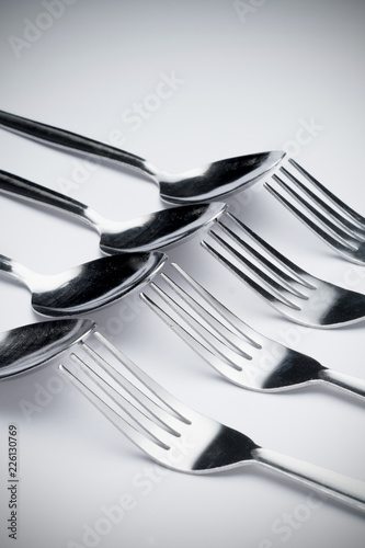 Creative arrangement of kitchen silverware