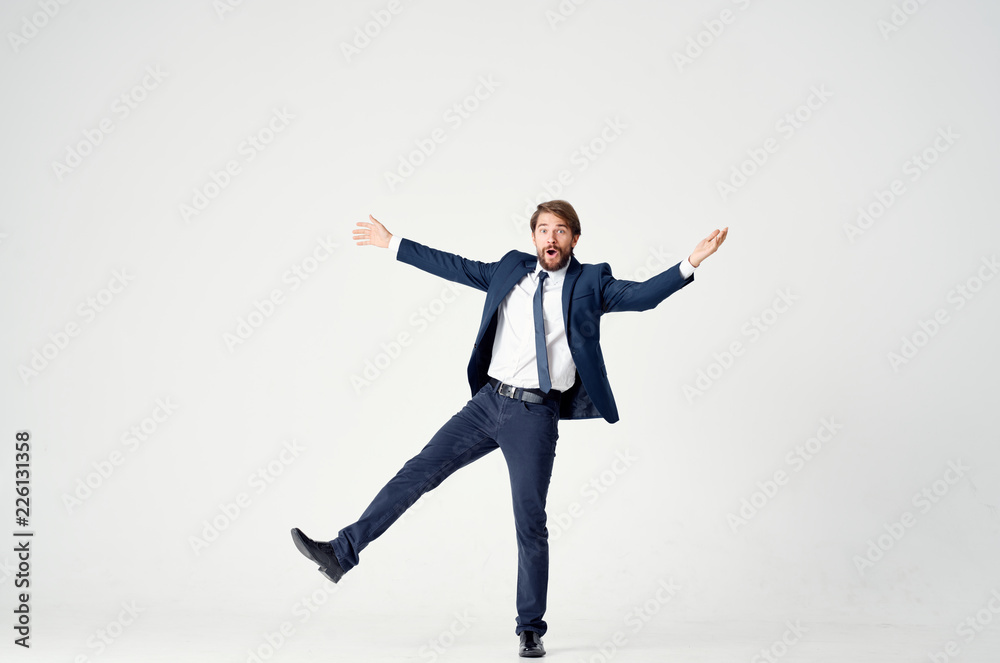crazy businessman on isolated background