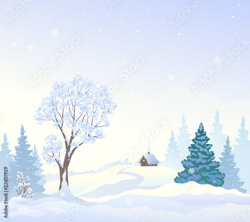 Snowy wonderland background