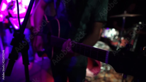 Nightclub Scene in Arraial D'Ajuda Bahia Brazil: The guitarist photo