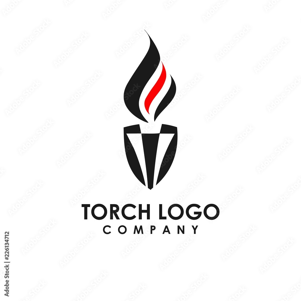 torch logo template Stock Vector | Adobe Stock