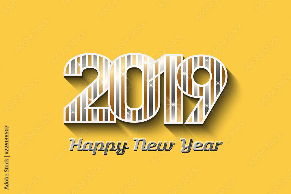 2019 New Year in Gold and Silver colors - Vector Illustration 2019 New Year in Gold and Silver colors - Vector Illustration
