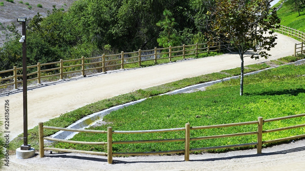 wooden fence in the park