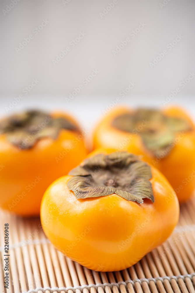 Close up of persimmon fruit , healthy fruit
