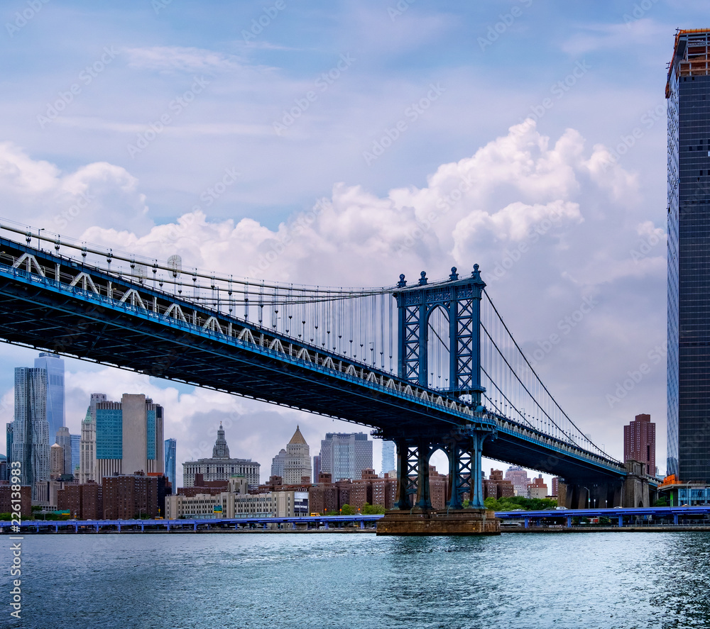 New York City Manhattan midtown with Brooklyn Bridge.USA